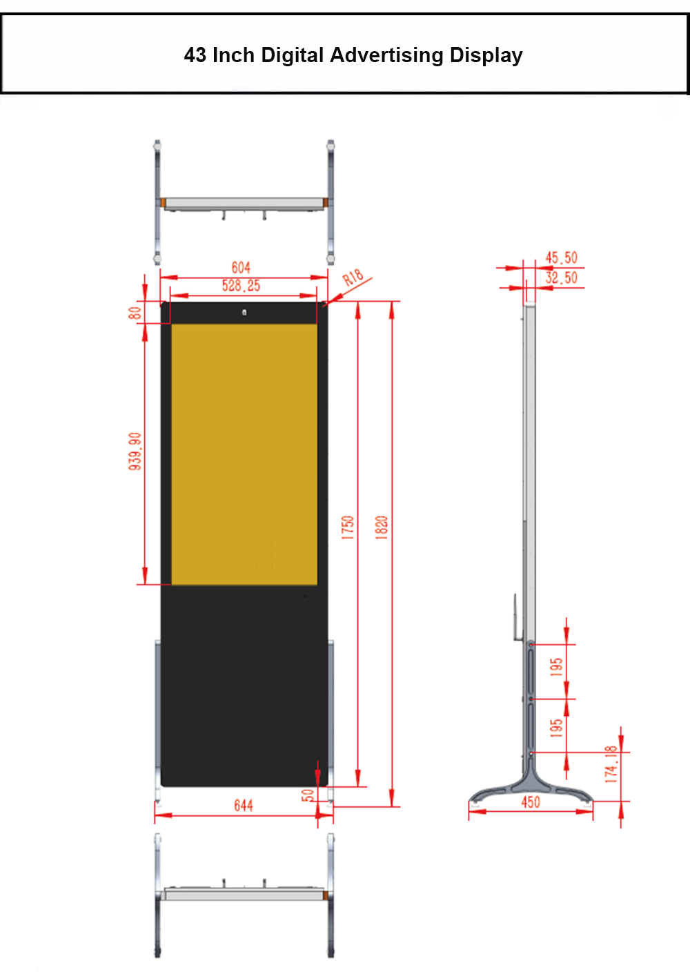 Freestanding Digital Advertising Display