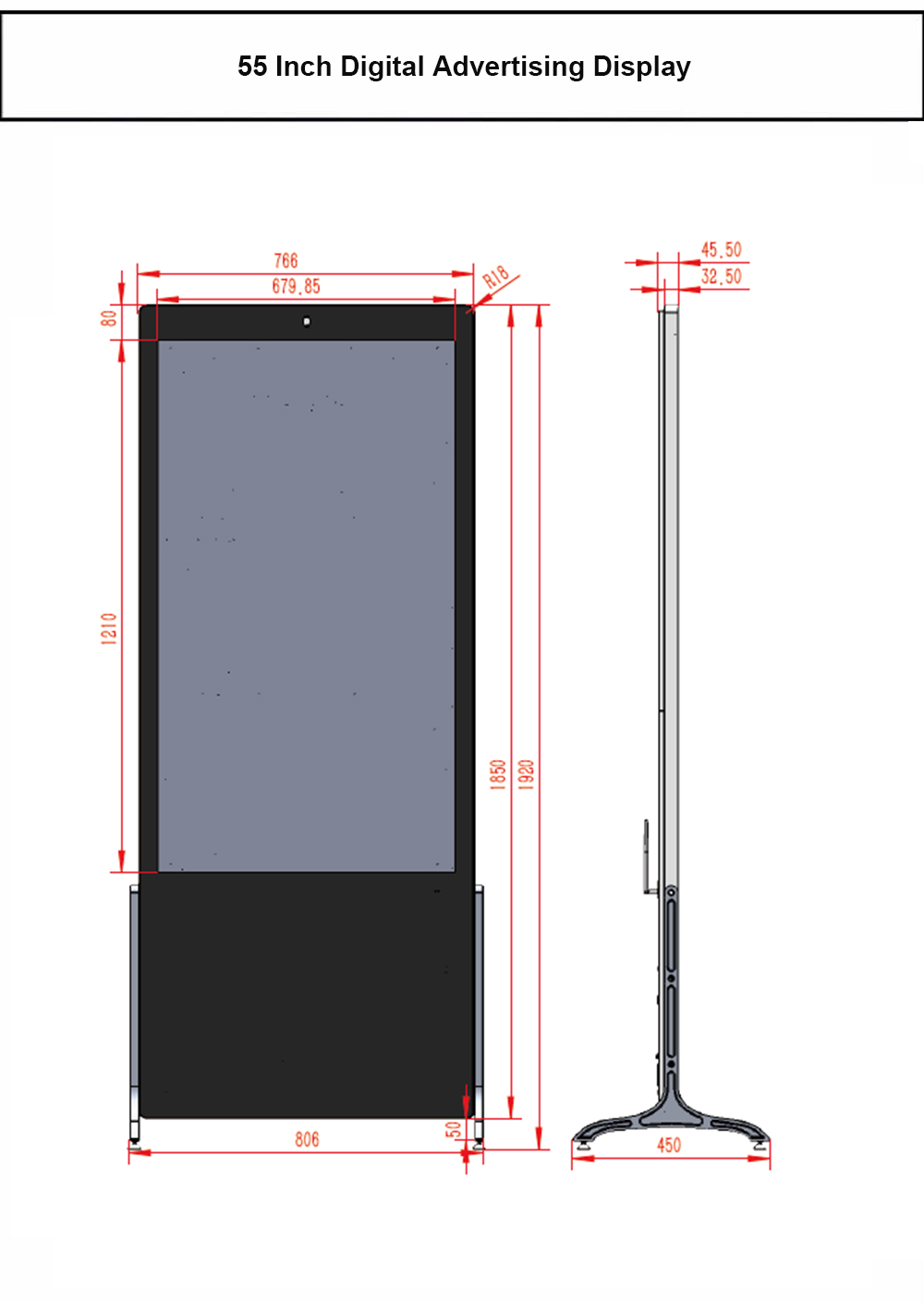 Freestanding Digital Advertising Display